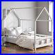 2ft6 Kids Bed Bedframe Junior Toddler Bunk Pine Wood Chimney Roof House Frame UK