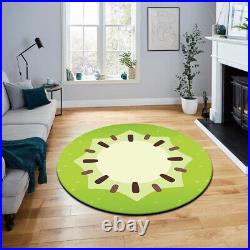 Kiwi Rug, Round Kitchen Carpet, Fruit Decor, Cartoon Themed Children Room Rug