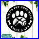 Personalized Black Hanging Pet Grooming Saloon Spa Metal Name Sign Décor