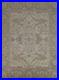Traditional Oushak Indian Area Rug Hand-Knotted Ivory 8×10 ft